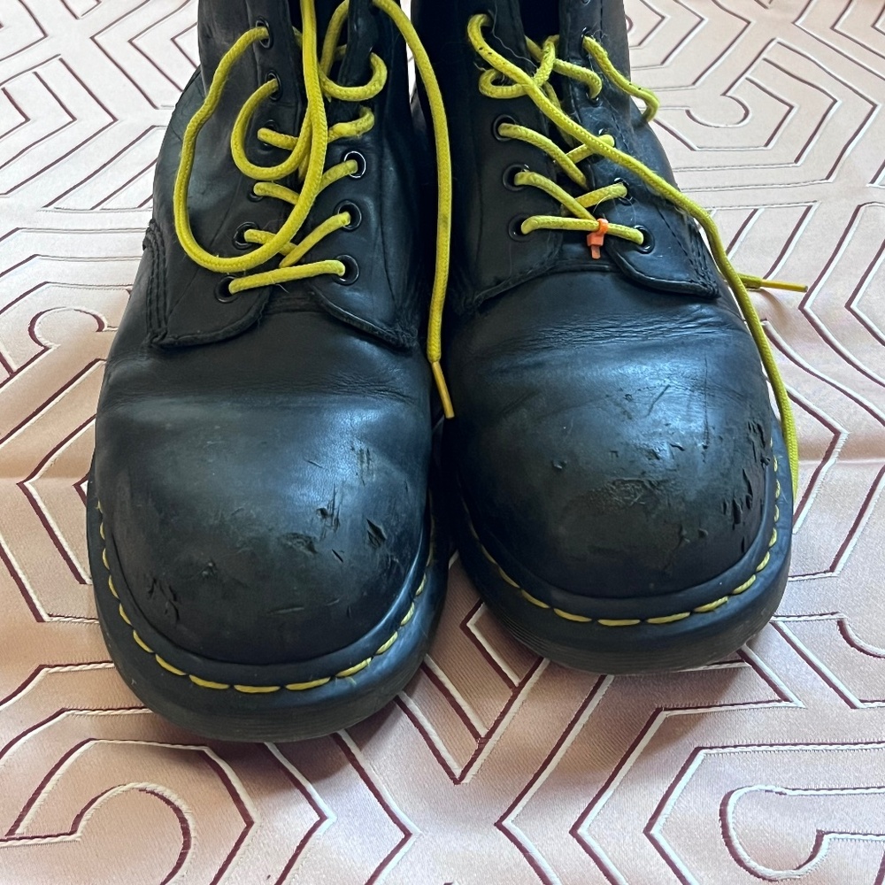 Steel toed doc marten work boot